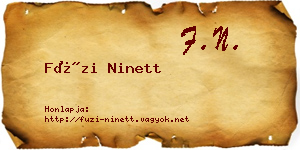 Füzi Ninett névjegykártya